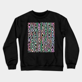 Green and Pink Abstract Ribbon Pattern Crewneck Sweatshirt